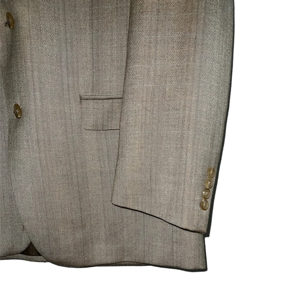 Lauren Ralph Lauren Mens Silk Wool Blazer Jacket Size 44R Tan